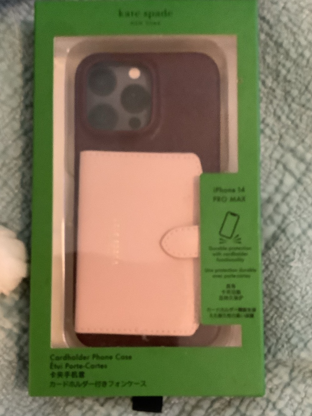 kate spade two-tone pink and brown folio phone case